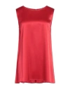 Purotatto Woman Top Red Size 6 Silk, Elastane