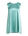 Purotatto Woman Top Sky Blue Size 6 Silk, Elastane In Green
