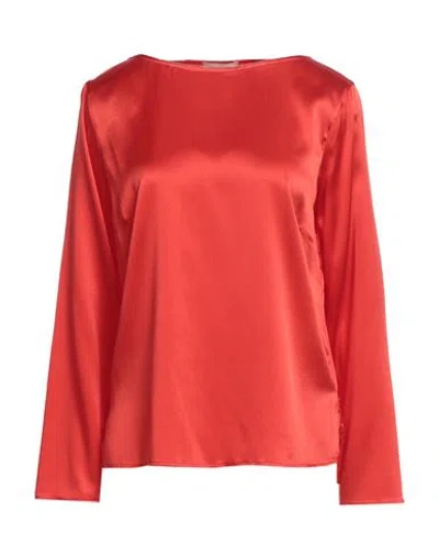 PUROTATTO PUROTATTO WOMAN TOP TOMATO RED SIZE 10 SILK, ELASTANE