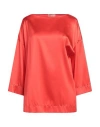 Purotatto Woman Top Tomato Red Size 12 Silk, Elastane