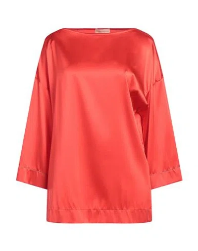Purotatto Woman Top Tomato Red Size 12 Silk, Elastane