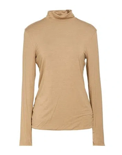 Purotatto Woman T-shirt Camel Size 14 Modal, Cashmere, Elastane In Nude