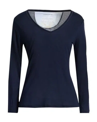 Purotatto Woman T-shirt Midnight Blue Size 6 Modal, Milk Protein Fiber