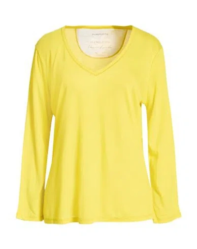 Purotatto Woman T-shirt Yellow Size 10 Modal, Milk Protein Fiber