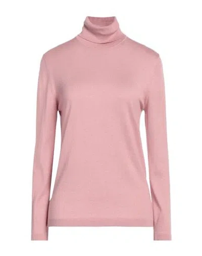 Purotatto Woman Turtleneck Antique Rose Size 8 Silk, Cashmere
