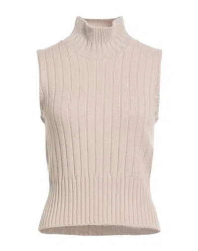 Purotatto Woman Turtleneck Beige Size 8 Cashmere