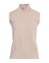 Purotatto Woman Turtleneck Beige Size 8 Cashmere In Purple