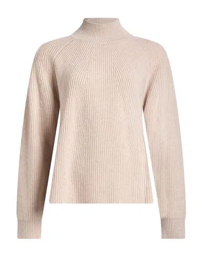 Purotatto Woman Turtleneck Beige Size 8 Wool, Cashmere In Neutral