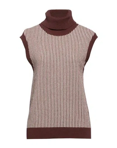 Purotatto Woman Turtleneck Brown Size 6 Cashmere