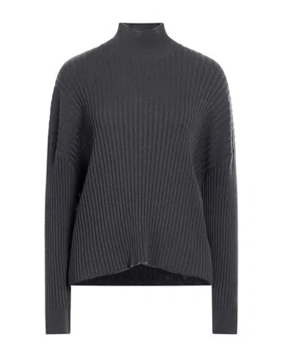 Purotatto Woman Turtleneck Charcoal Size 8 Wool, Cashmere In Black