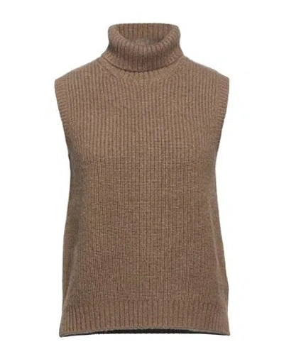 Purotatto Woman Turtleneck Chocolate Brown Size 6 Cashmere