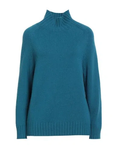 Purotatto Woman Turtleneck Deep Teal Size 6 Cashmere In Blue