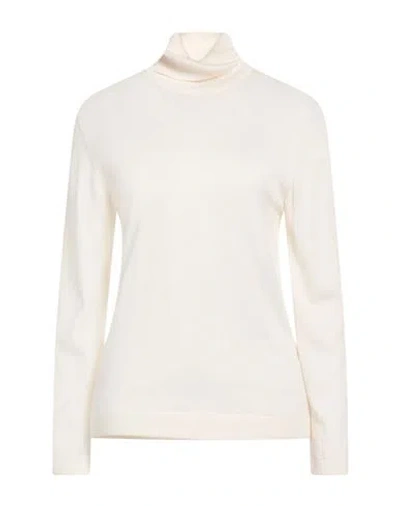 Purotatto Woman Turtleneck Ivory Size 8 Silk, Cashmere