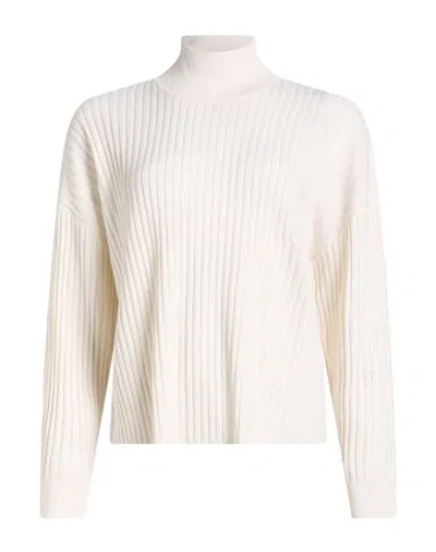 Purotatto Woman Turtleneck Ivory Size 8 Wool, Cashmere In White