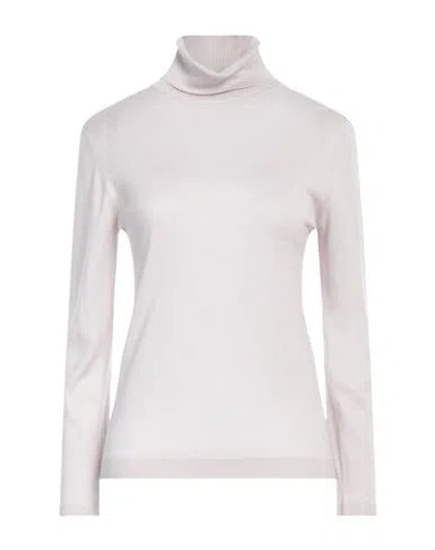 Purotatto Woman Turtleneck Light Pink Size 12 Silk, Cashmere