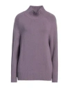 Purotatto Woman Turtleneck Purple Size 10 Cashmere In Purple