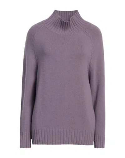 Purotatto Woman Turtleneck Purple Size 10 Cashmere