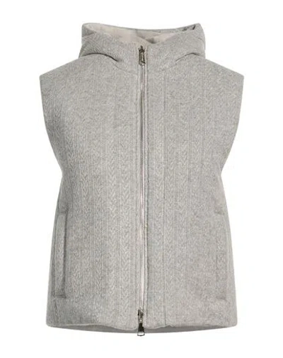 Purotatto Woman Vest Grey Size 4 Viscose, Polyester, Wool, Elastane In Neutral