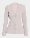 Purotatto Wool-cashmere V-neck Cardigan In Nude
