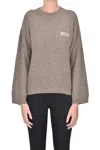 Purotatto Woven Cashmere And Silk Knit Pullover In Gray