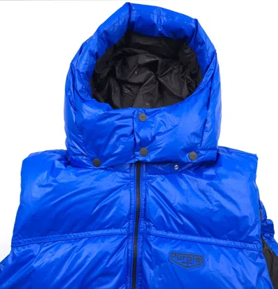 Pre-owned Purple Brand $598  Blue Nylon Duck Down Filled Hooded Puffer Vest Mens Size Xl