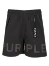 Purple Brand All Round Shorts Olographic Logo In Black