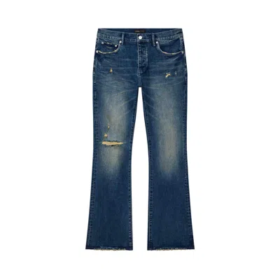 Pre-owned Purple Brand Alloy Distressed Flare Jeans 'mid Indigo' | Blue | Men's Size 40