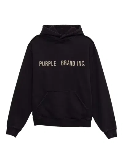 Purple Brand Artifact Diamond-pattern Hoodie In Black