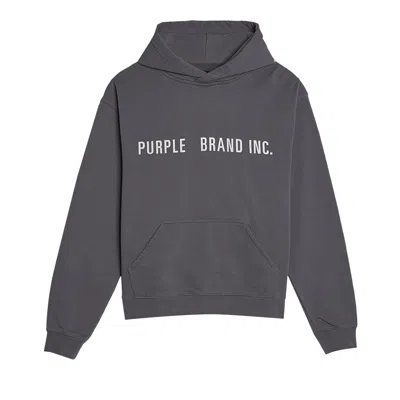 Pre-owned Purple Brand Artifact Embroidered Hoodie 'charcoal' | Black | Men's Size Xl