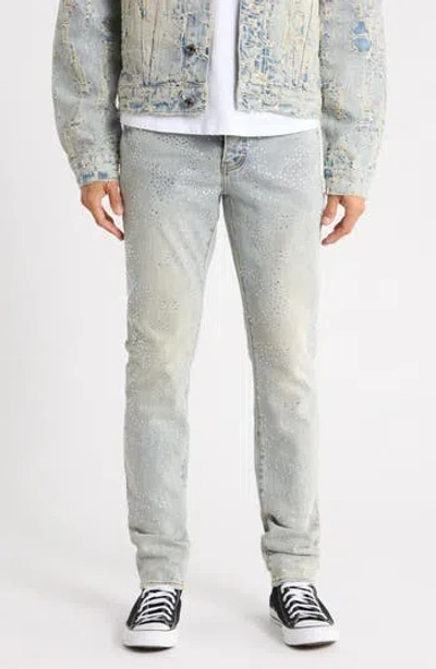Purple Brand Atlin Blitz Crystal Skinny Jeans In Gray