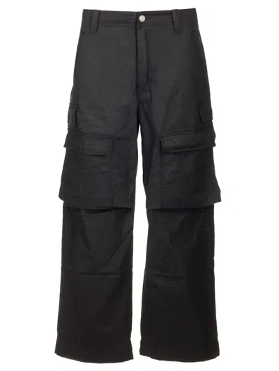 Purple Brand Baggy Fit Cargo Trousers In Black