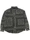 Purple Brand Padded Quilt Lined Shirt Black Casual Button-down Shirts In Black