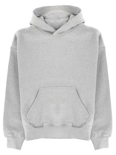 Purple Brand Hooded Sweater With Front Pocket And Ribbed Cuffs In Gray