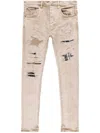 Purple Brand Beige Heavy Repair With Plaid Patch "beige" In Beige