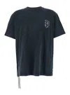 Purple Brand Black Crewneck T-shirt With Embroidered Logo On The Front In Cotton Man In Black
