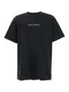 Purple Brand Black Crewneck T-shirt With Logo Lettering On The Front In Cotton Man In Black