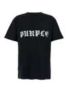 Purple Brand Black Crewneck T-shirt With Logo Lettering On The Front In Cotton Man In Black