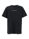 Purple Brand Black Crewneck T-shirt With Logo Lettering On The Front In Cotton Man In Black