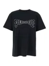 Purple Brand Black Crewneck T-shirt With Logo Print On The Front In Cotton Man