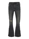 Purple Brand Black Flared Jeans With Crinkled Effect