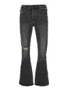 Purple Brand Black Flared Jeans With Crinkled Effect