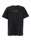 Purple Brand Black Crewneck T-shirt With Logo Lettering On The Front In Cotton Man In Black