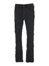 Purple Brand Black Jeans With Flare Leg And Logo Patch On The Rear In Denim Man
