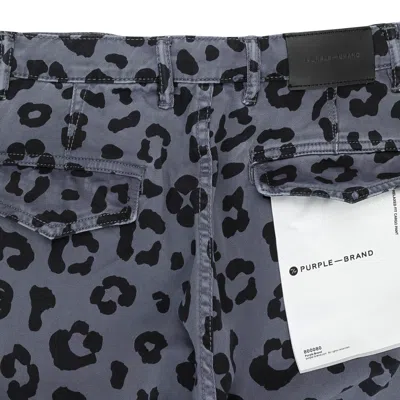 Purple Brand Black Monogram Leopard Print Black Cargo Pant