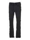 Purple Brand Black Jeans With Flare Leg And Logo Patch On The Rear In Denim Man