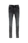 Purple Brand Black Skinny Faded Denim Jeans In Black