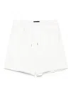 Purple Brand Blank Drawstring-waist Cotton Shorts In White