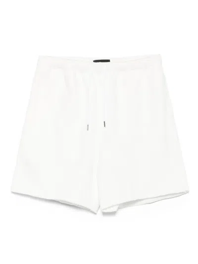 Purple Brand Blank Drawstring-waist Cotton Shorts In White