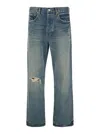 Purple Brand 'hadley Vintage' Blue Jeans With Ripped Detail On The Front And Logo Patch On The Rear In Blue