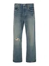 Purple Brand 'hadley Vintage' Blue Jeans With Ripped Detail On The Front And Logo Patch On The Rear In Blue